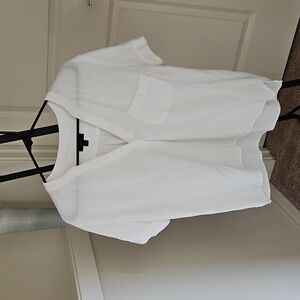 J. Crew White Beach V-Neck Shirt